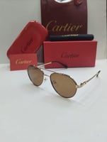 نظاراة كارتير بني اطار ذهبي
