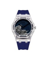 ساعة رجالي ربل شفاف باللون الكحلي