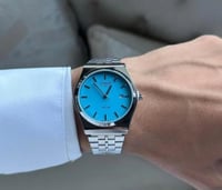 ساعة كاسيو casio MTP ازرق فاتح