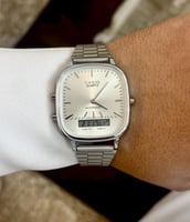 ساعة كاسيو casio LTP دبل تايم ابيض