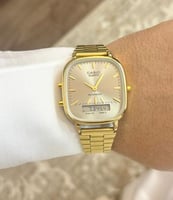 ساعة كاسيو casio LTP دبل تايم رصاصي
