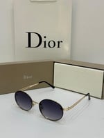 نظارة Dior اسود فاتح اطار ذهبي