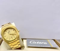 ساعة رجالية من Catera لون ذهبي