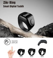 خاتم التسبيح الذكي من زاد مزود بثلاث مقاسات