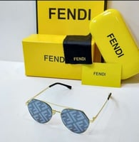 نظاراة فيندي أطراف ذهبي العدسة اسود