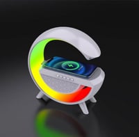 منصة شحن لاسلكي 3في 1 - اضاءة + مكبر صوت + شاحن لا...