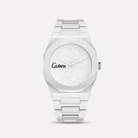 ساعة رجالية من catera بسير من الكاربون من اللون ال...