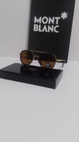نظاراة مونت بلانك اطراف ذهبي العدسة بني