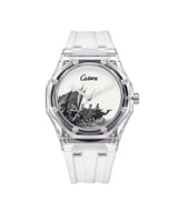 ساعة رجالي ربل شفاف باللون الأبيض من كاتيرا