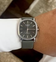 ساعة كاسيو casio Quartz جلد رصاصي