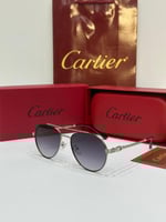 نظارة Cartier اسود اطار فضي