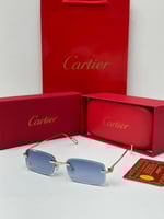 نظارة كارتير ازرق اطار ذهبي