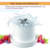 خلاط محمول من FRESH JUICE قابل للشحن مزود ب4 شفرات