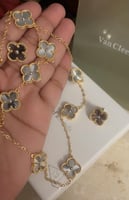 طقم فان كليف مكس مطلي سلسال وحلق