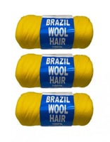 3 قطع صوف برازيلي للشعر