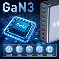 عرض منصة شحن متعددة المنافذ 600واط + عرض 4 كيابل م...