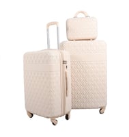 مورانو طقم شنط سفر فايبر من 4 قطع منقوش بيج