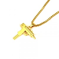 سلسلة رجالية بتعليقة شكل فرد - مسدس لون ذهبي