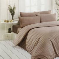 طقم مفرش تركي نفرين مقلم قطن 100٪ 4 قطع بدون حشوة