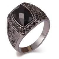 خاتم رجالي مطلي بالفضة مقاس 8