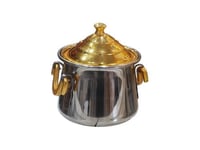 قدر تراثي مطور " ذهبي - فضي - غطاء ذهبي "