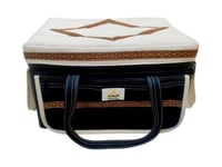 شنطة عزبة اسود * ابيض مخابي مكحل ابيض زخرفة 45*30*...