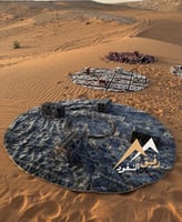 فرشة دائرية 3*3 ازرق ابو نجمة