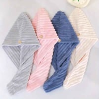 منشفة تجفيف الشعر قوية الإمتصاص لون ازرق- كثافة (م...