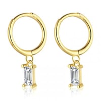 حلق دايموند من الفضة المطلية بالذهب