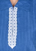 زيّ عاملات شتوي مخطط مع مريله