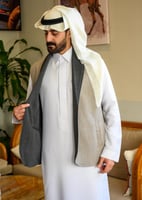 سديري بياقة رسمية جوخ دبل فيس فيراني و رمادي