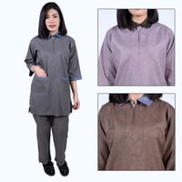 طقم عاملة منزلية ملون بسحاب