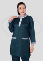 زي عاملات شتوي بياقة كاروهات