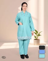 زي عاملة كويتي بسحاب بنقشه ناعمه