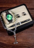 بكج رجالي متناسق ساعة وقلم ومسبحة وكبك متناسق