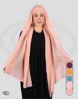 حجاب الشيفون المثبت بقبعة مريح