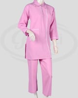 طقم زي عامله للمنزل بلون الوردي