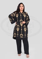 طقم رمضاني قطعتين بتطريز ذهبي