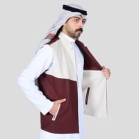 سديري دبل فيس عنابي مع اف وايت