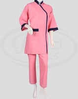 زي عامله مريح وردي