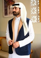 فيست جوخ رجالي كحلي و عسلي. تصميم دبل فيس بياقة وا...