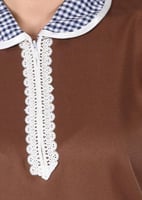 زي عاملات شتوي بياقة كاروهات