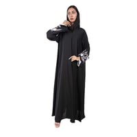 عباية سوداء كريب انترنت قصة كلوش بكم مفتوح مطرز و...