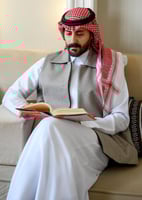 سديري رسمي دبل فيس أسود رمادي بياقة