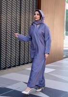 عبايه ساده كريب لف ملونة مع طرحة