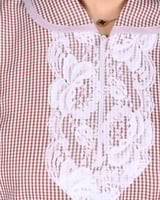 قميص عامله منزلية باكمام متوسطه كاروهات