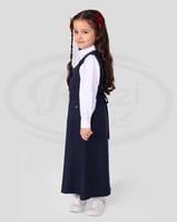 طقم مريول مع قميص روضة كحلي بجيوب امامية وربطة خلف...