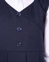 طقم مريول مع قميص روضة كحلي بتصميم أزرار أمامية ور...