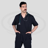 طقم سكراب طبي أسود للجنسين ANNO 1