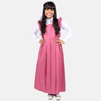 مريول مدرسي أبتدائي وردي مع قميص أبيض